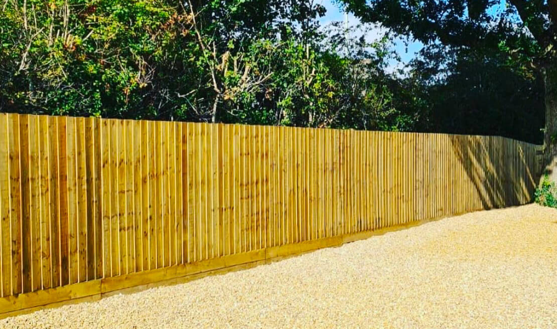 Closeboard fencing installed in Hampshire.