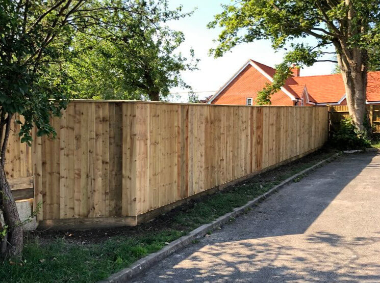 Closeboard fencing installed in Hampshire.